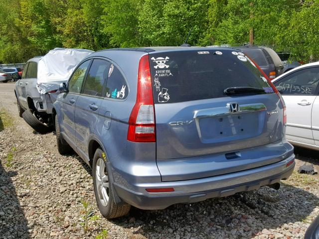 JHLRE4H70BC012252 - 2011 HONDA CR-V EXL BLUE photo 3