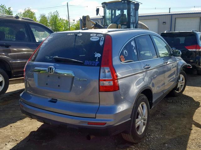 JHLRE4H70BC012252 - 2011 HONDA CR-V EXL BLUE photo 4