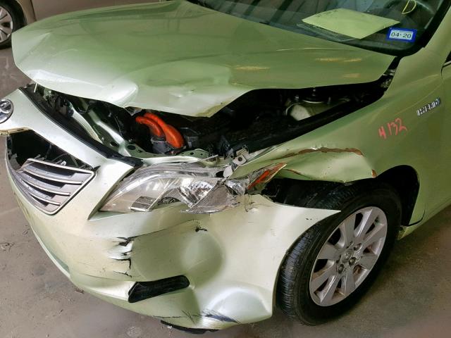 4T1BB46K89U063545 - 2009 TOYOTA CAMRY HYBR GREEN photo 9