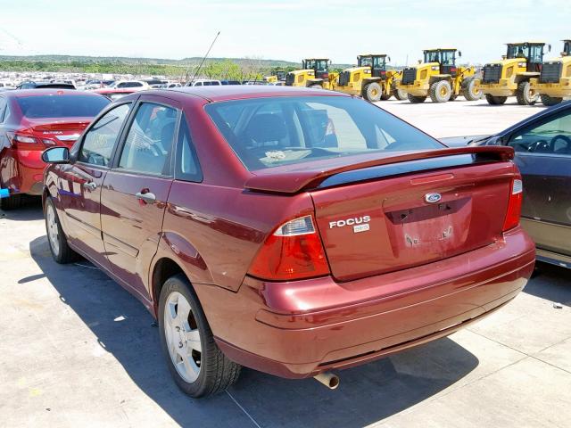 1FAHP34N57W170048 - 2007 FORD FOCUS ZX4 MAROON photo 3