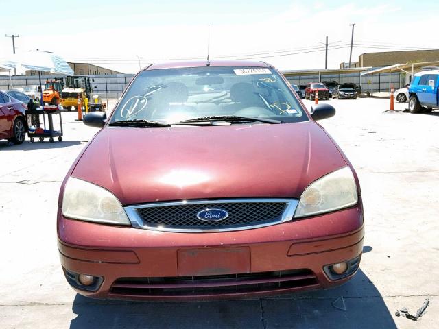 1FAHP34N57W170048 - 2007 FORD FOCUS ZX4 MAROON photo 9