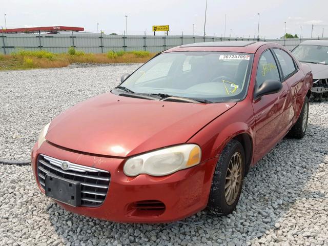 1C3EL56R64N245687 - 2004 CHRYSLER SEBRING LX RED photo 2