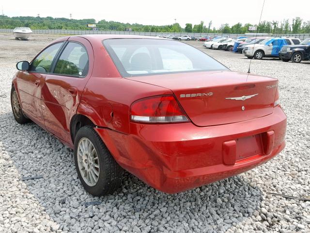 1C3EL56R64N245687 - 2004 CHRYSLER SEBRING LX RED photo 3