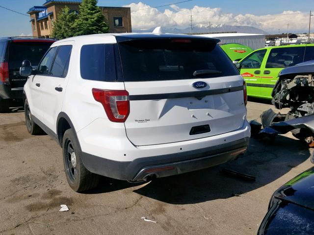 1FM5K8ARXHGE02764 - 2017 FORD EXPLORER P WHITE photo 3