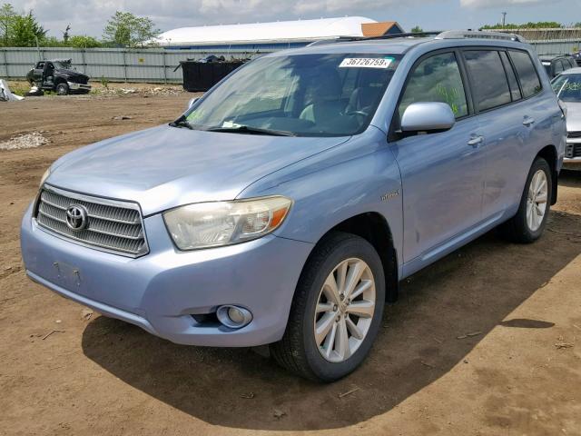 JTEEW44A982017700 - 2008 TOYOTA HIGHLANDER BLUE photo 2