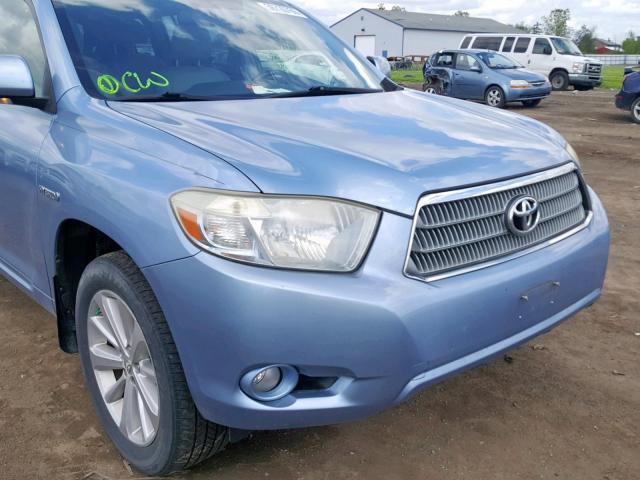 JTEEW44A982017700 - 2008 TOYOTA HIGHLANDER BLUE photo 9