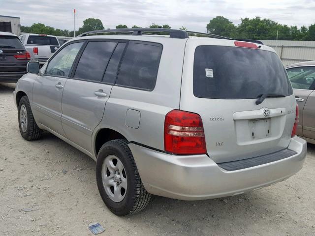 JTEGF21A030090377 - 2003 TOYOTA HIGHLANDER SILVER photo 3