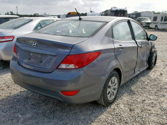 KMHCT4AE3GU070760 - 2016 HYUNDAI ACCENT SE GRAY photo 4