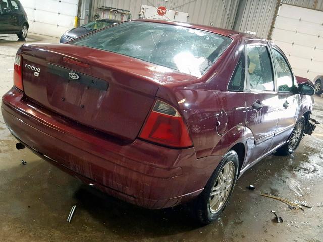 1FAFP34N97W329936 - 2007 FORD FOCUS ZX4 RED photo 4