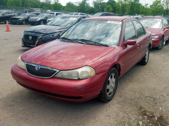 1MEFM6532XK628126 - 1999 MERCURY MYSTIQUE G MAROON photo 2