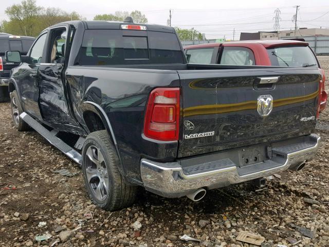 1C6SRFRT6KN787516 - 2019 RAM 1500 LARAM BLACK photo 3