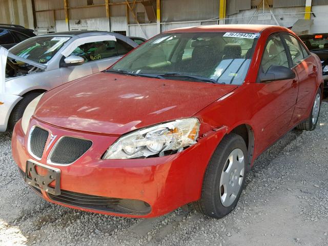 1G2ZF58B974178294 - 2007 PONTIAC G6 VALUE L RED photo 2