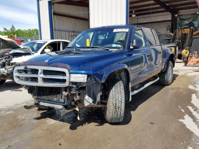 1B7HG2AN31S284878 - 2001 DODGE DAKOTA QUA BLUE photo 2