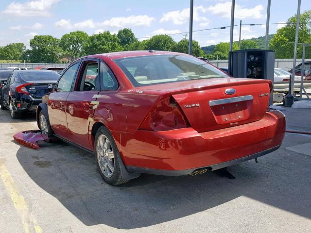 1FAHP25W99G111342 - 2009 FORD TAURUS LIM RED photo 3