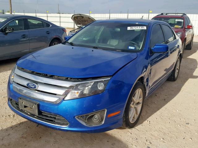 3FAHP0CG6BR184568 - 2011 FORD FUSION SEL BLUE photo 2