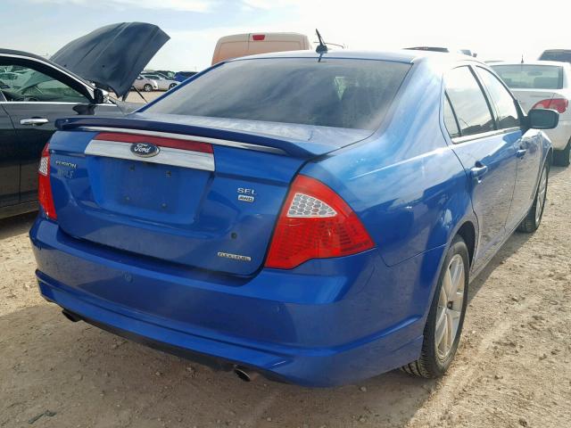 3FAHP0CG6BR184568 - 2011 FORD FUSION SEL BLUE photo 4