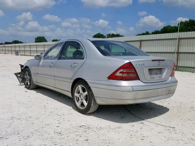 WDBRF61J34A547858 - 2004 MERCEDES-BENZ C 240 SILVER photo 3