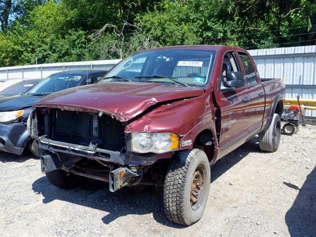3D7KU28D53G800802 - 2003 DODGE RAM 2500 S ბურგუნდია ფოტო 2