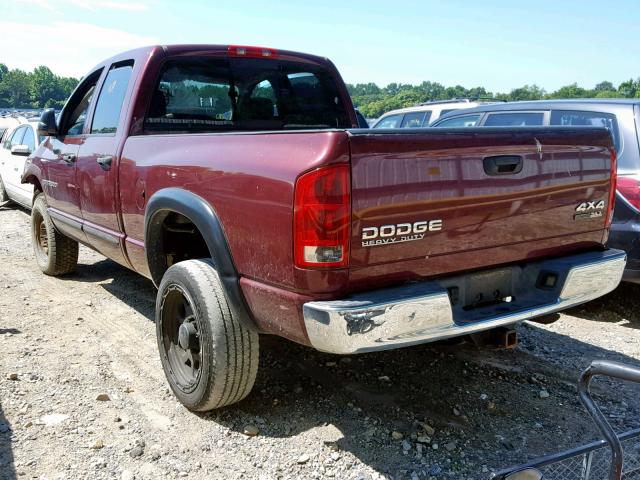 3D7KU28D53G800802 - 2003 DODGE RAM 2500 S ბურგუნდია ფოტო 3
