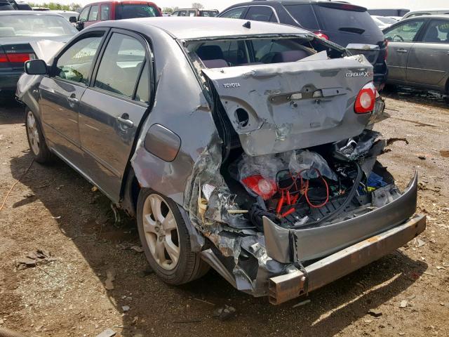 2T1BY32E05C318810 - 2005 TOYOTA COROLLA XR GRAY photo 3