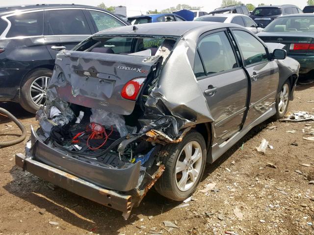 2T1BY32E05C318810 - 2005 TOYOTA COROLLA XR GRAY photo 4