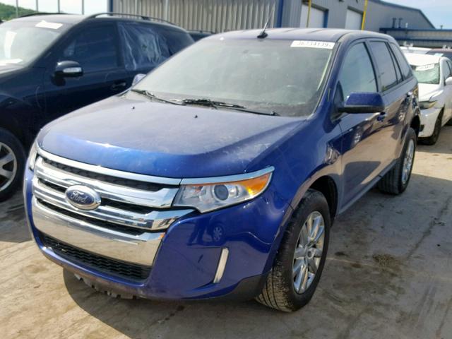 2FMDK4JC9EBB83931 - 2014 FORD EDGE SEL BLUE photo 2