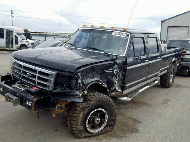 1FTJW36F5VEC76569 - 1997 FORD F350 BLACK photo 2