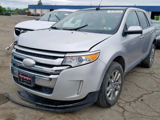 2FMDK3JC3BBB63812 - 2011 FORD EDGE SEL SILVER photo 2