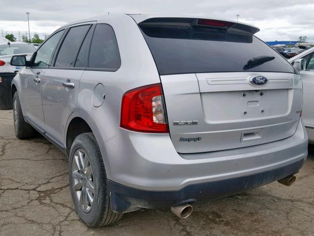 2FMDK3JC3BBB63812 - 2011 FORD EDGE SEL SILVER photo 3