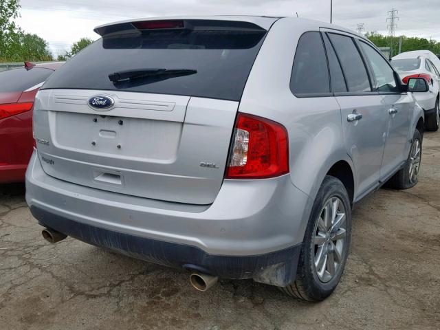 2FMDK3JC3BBB63812 - 2011 FORD EDGE SEL SILVER photo 4