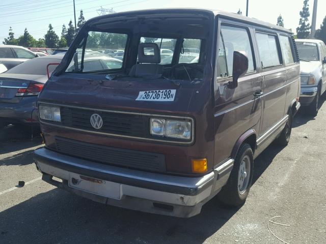 WV2YB0258MG010618 - 1991 VOLKSWAGEN VANAGON BU BURGUNDY photo 2