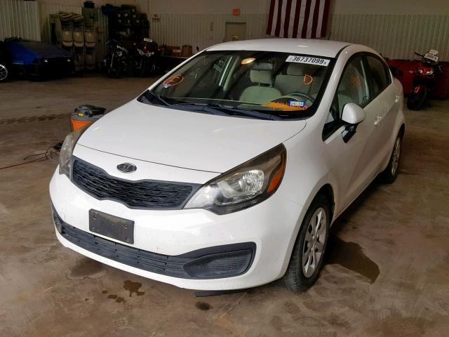 KNADM4A32D6113406 - 2013 KIA RIO LX WHITE photo 2