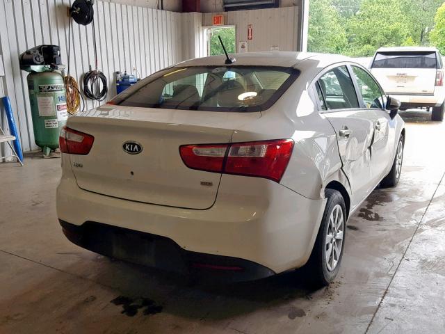 KNADM4A32D6113406 - 2013 KIA RIO LX WHITE photo 4