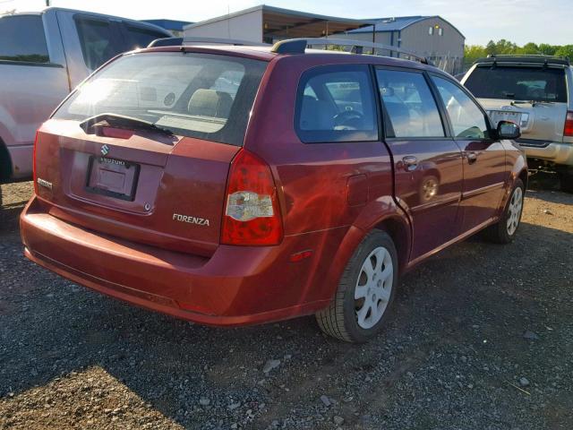 KL5JD86Z65K103311 - 2005 SUZUKI FORENZA S RED photo 4