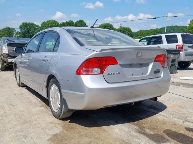 JHMFA36247S021769 - 2007 HONDA CIVIC HYBR SILVER photo 3