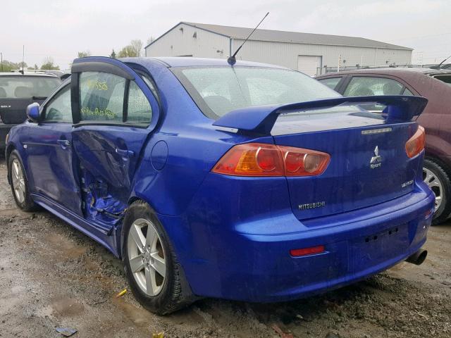 JA3AU26U08U604746 - 2008 MITSUBISHI LANCER ES BLUE photo 3