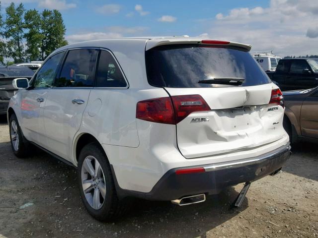 2HNYD2H29CH545262 - 2012 ACURA MDX WHITE photo 3