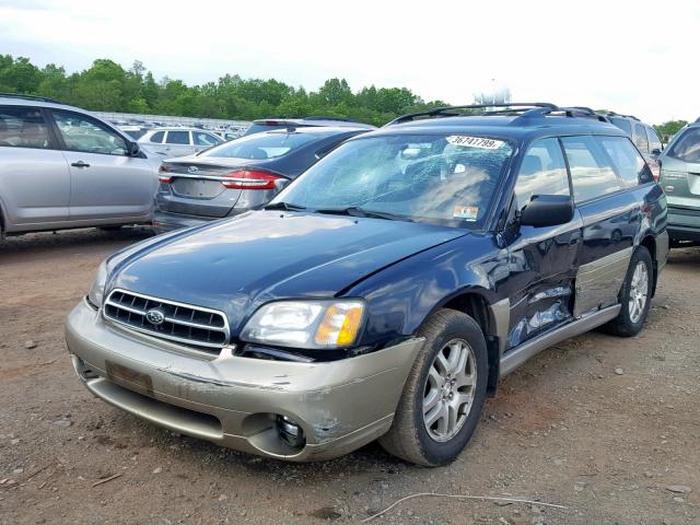 4S3BH665527661654 - 2002 SUBARU LEGACY OUT BLUE photo 2