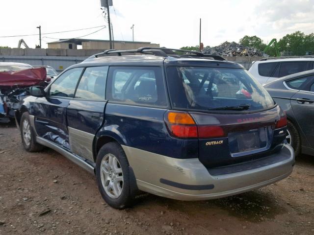 4S3BH665527661654 - 2002 SUBARU LEGACY OUT BLUE photo 3