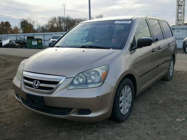 5FNRL382X7B127064 - 2007 HONDA ODYSSEY LX GOLD photo 2