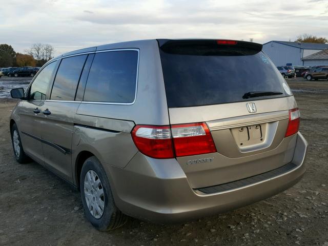 5FNRL382X7B127064 - 2007 HONDA ODYSSEY LX GOLD photo 3