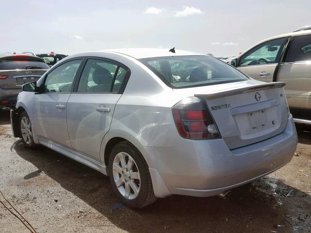 3N1AB6AP9CL633815 - 2012 NISSAN SENTRA 2.0 SILVER photo 3