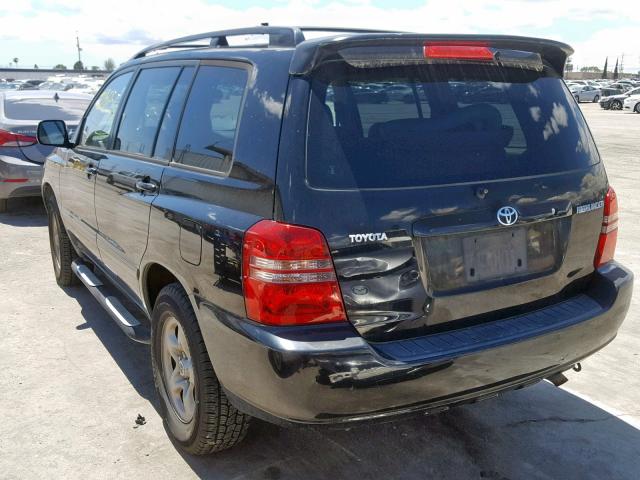 JTEGD21A020027770 - 2002 TOYOTA HIGHLANDER BLACK photo 3