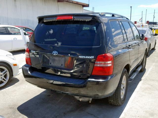 JTEGD21A020027770 - 2002 TOYOTA HIGHLANDER BLACK photo 4