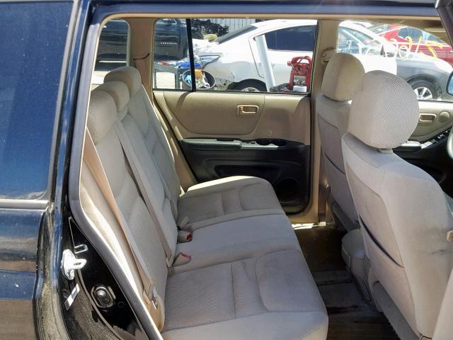 JTEGD21A020027770 - 2002 TOYOTA HIGHLANDER BLACK photo 6