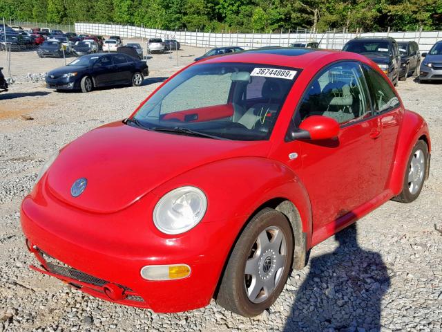 3VWCS21C21M418244 - 2001 VOLKSWAGEN NEW BEETLE წითელი ფოტო 2