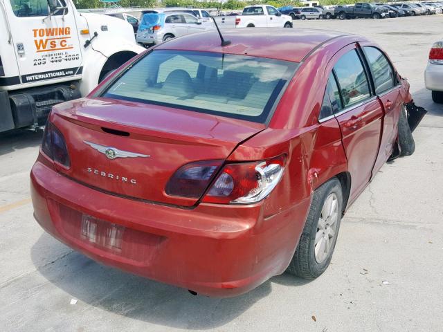 1C3LC46K98N240896 - 2008 CHRYSLER SEBRING LX RED photo 4