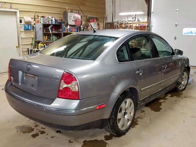 WVWTH63B63P201709 - 2003 VOLKSWAGEN PASSAT GLX GRAY photo 4