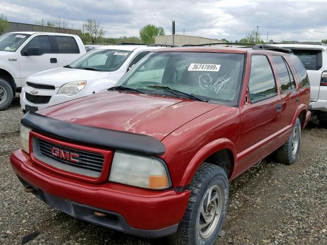 1GKDT13WXW2564447 - 1998 GMC JIMMY RED photo 2