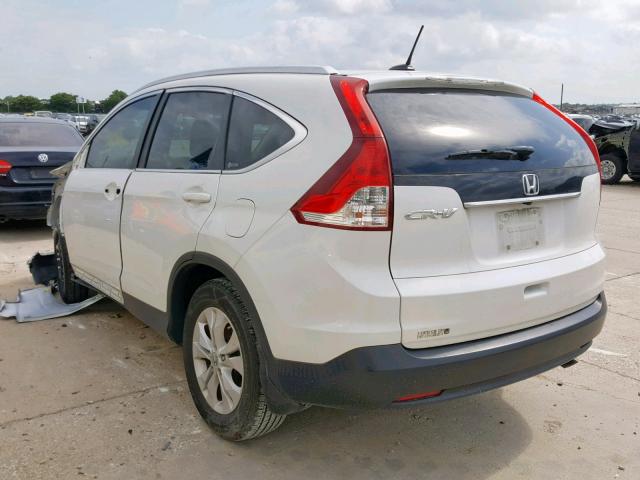 5J6RM3H75CL023754 - 2012 HONDA CR-V EXL WHITE photo 3